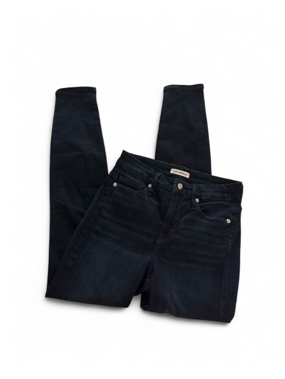Good American Good Legs Skinny Jeans in Dark Blue Wash